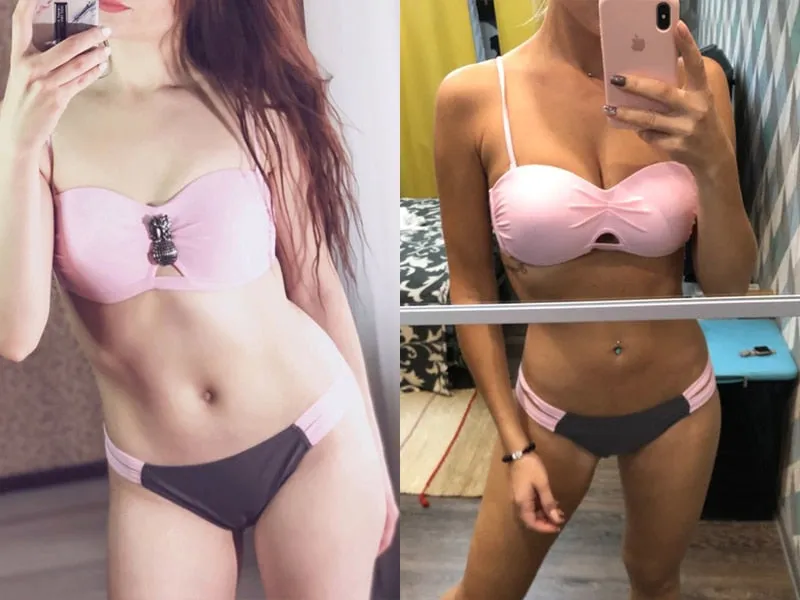 VenusFox Sexy Bikini 2021 Push Up Bikini Set Pink Swimwear Women Micro Swimsuit Female Bandage Biquini Beach Wear Swimming Two-Piece XL