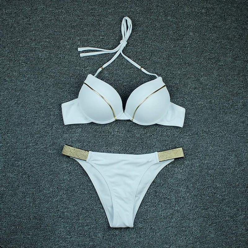 VenusFox Sexy Bikini 2021 Push Up Bikini Set Pink Swimwear Women Micro Swimsuit Female Bandage Biquini Beach Wear Swimming Two-Piece XL