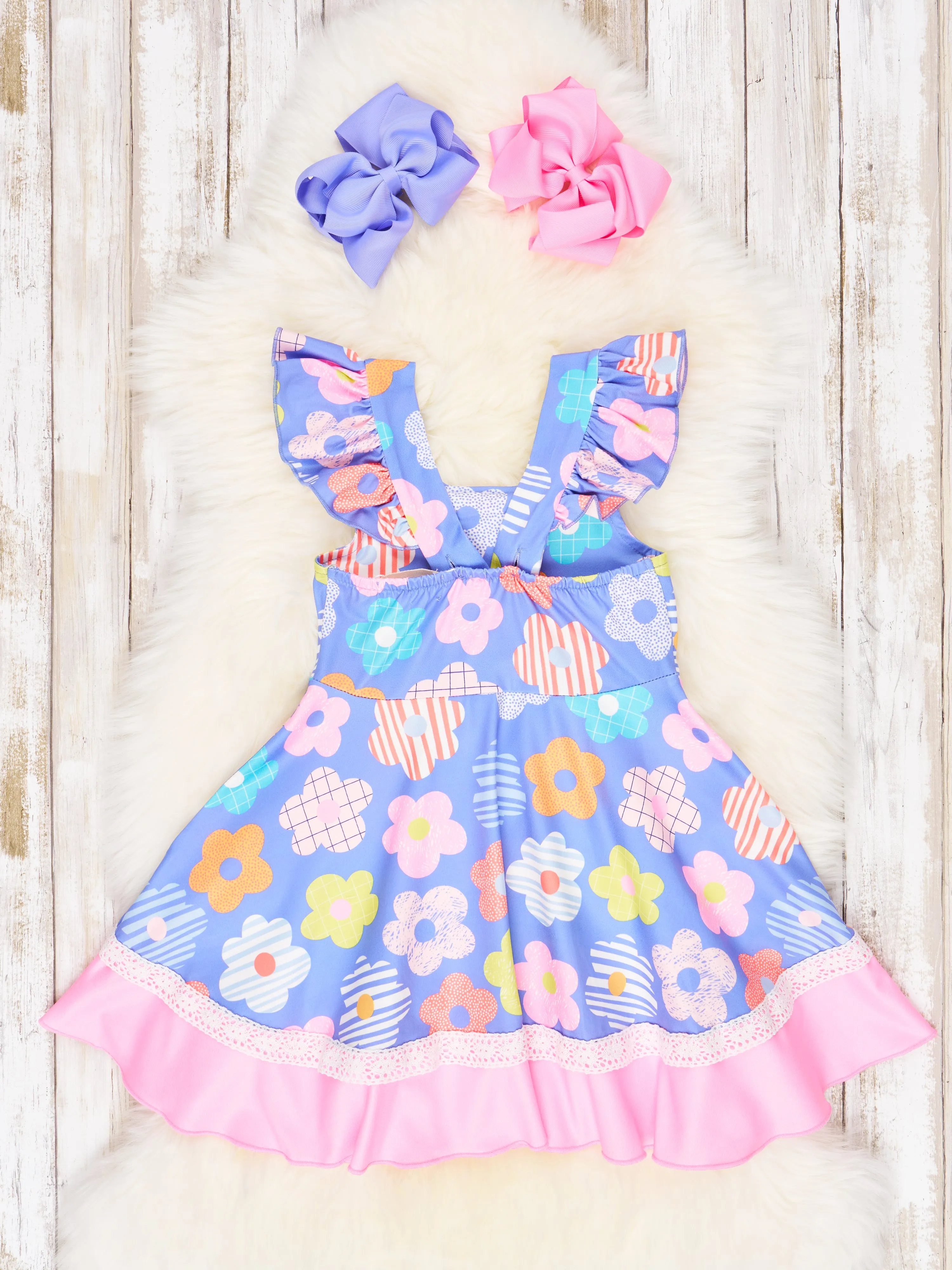 Vibrant Floral Ruffle Dress
