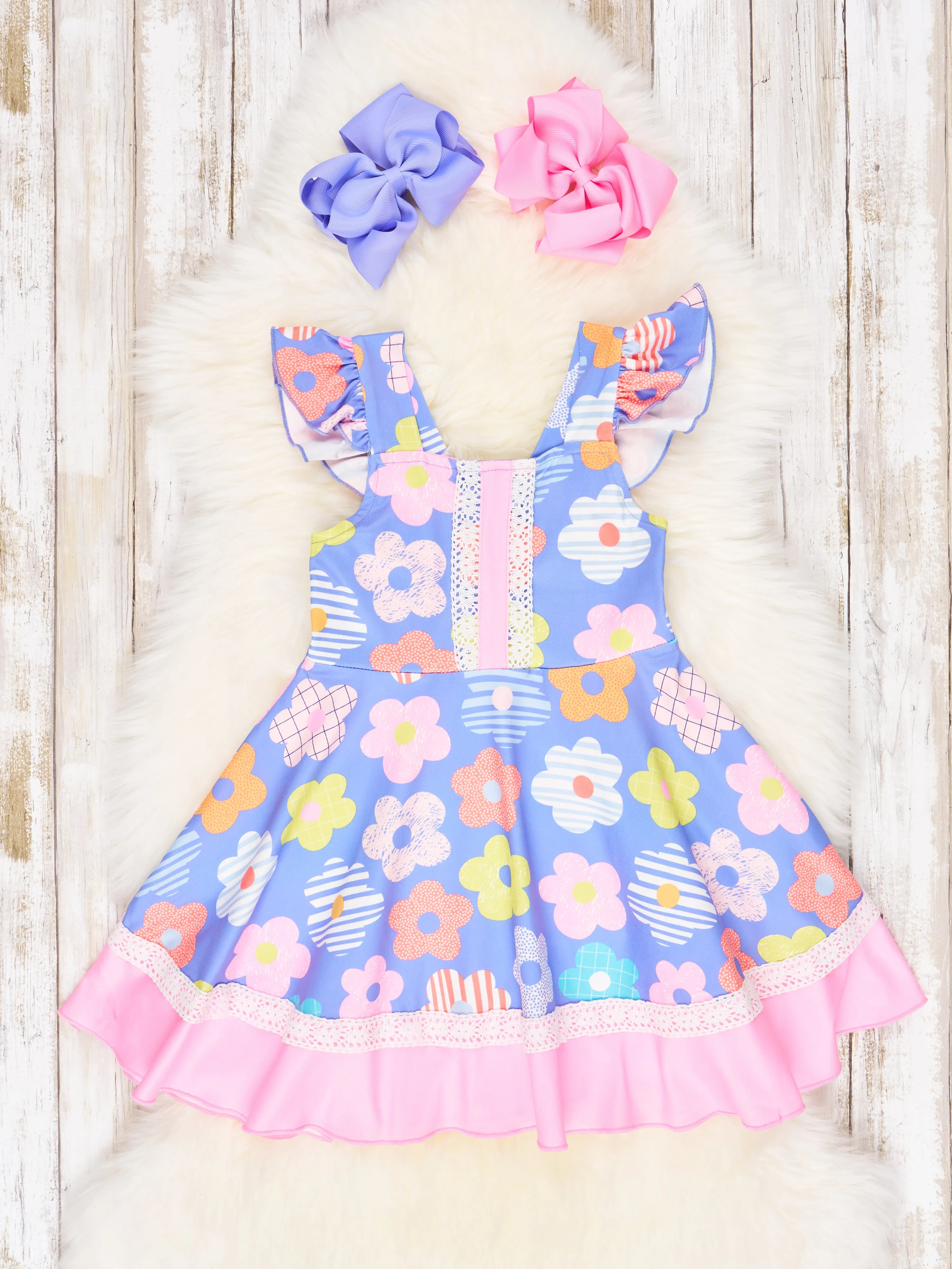 Vibrant Floral Ruffle Dress