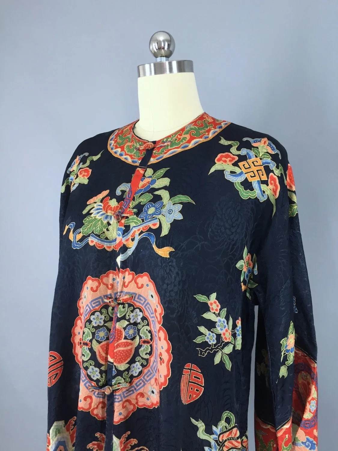 Vintage 1920s - 1930s Silk Pajamas / Art Deco Chinoiserie Dragons