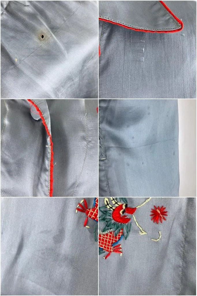 Vintage 1930s Embroidered Satin Pajamas