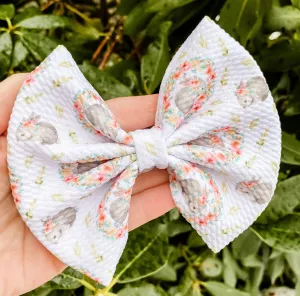 Vintage Easter Bunny Liverpool Fabric Bow Headband | Hair Clip