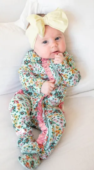 Vintage Garden Snuggly Ruffle Footed Pajamas