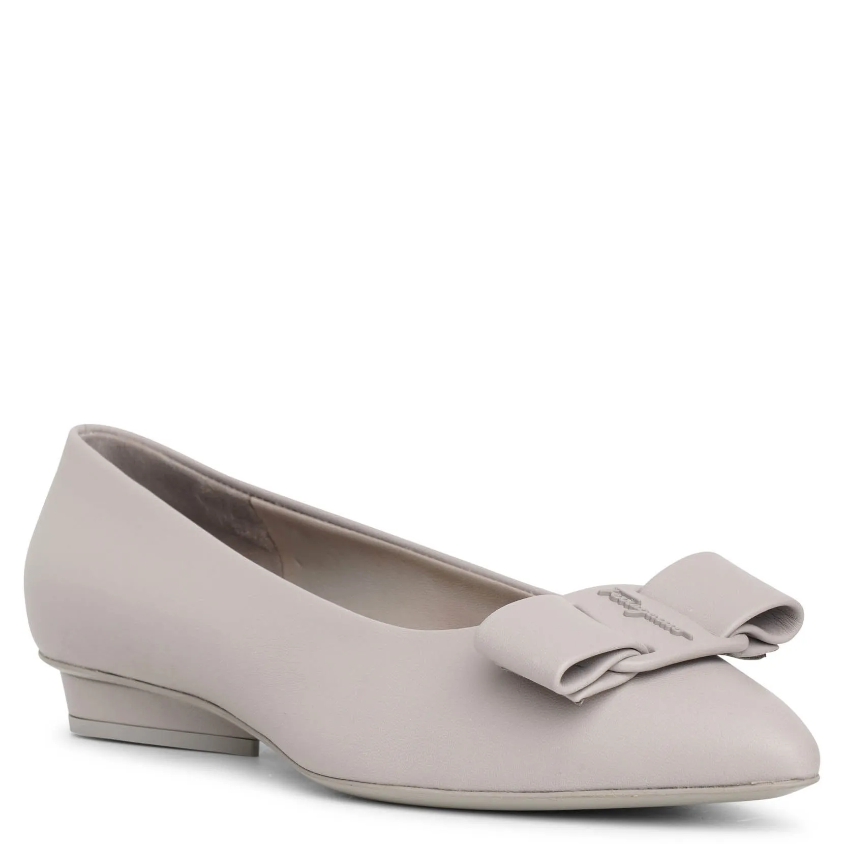 Viva grey leather flats