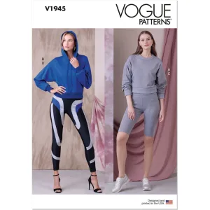 Vogue Pattern V1945 Misses’ Knit Tops and Leggings in Two Lengths
