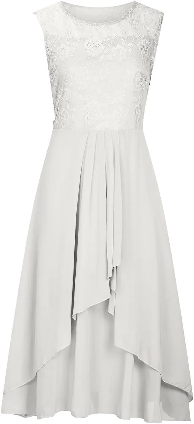 Wedding Guest Dress for Women Sleeveless Lace Chiffon Flowy Maxi Dresses 2025 Mother of The Bride Clothes