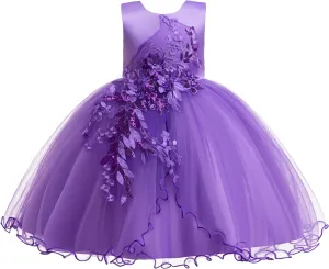 Weileenice Flower Girls Lace Bridesmaid Dress Kids Princess Wedding Prom Pageant Birthday Party Tutu Tulle Dresses