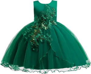 Weileenice Flower Girls Lace Bridesmaid Dress Kids Princess Wedding Prom Pageant Birthday Party Tutu Tulle Dresses