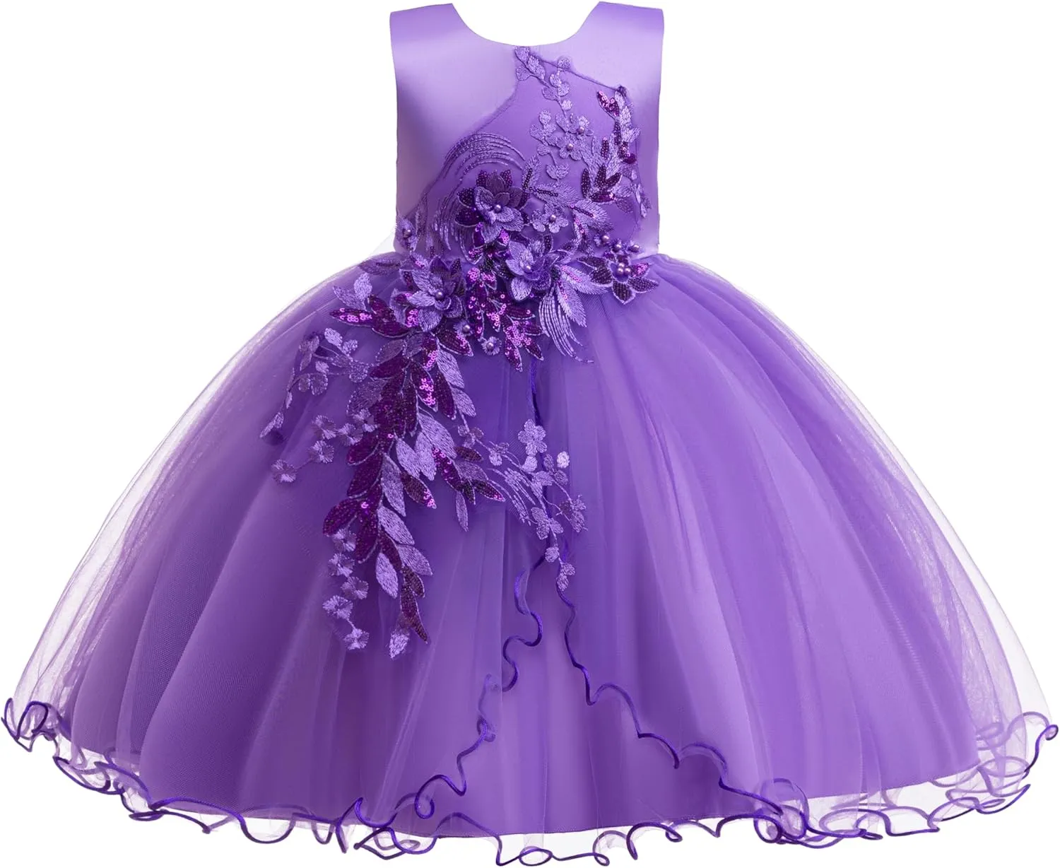 Weileenice Flower Girls Lace Bridesmaid Dress Kids Princess Wedding Prom Pageant Birthday Party Tutu Tulle Dresses