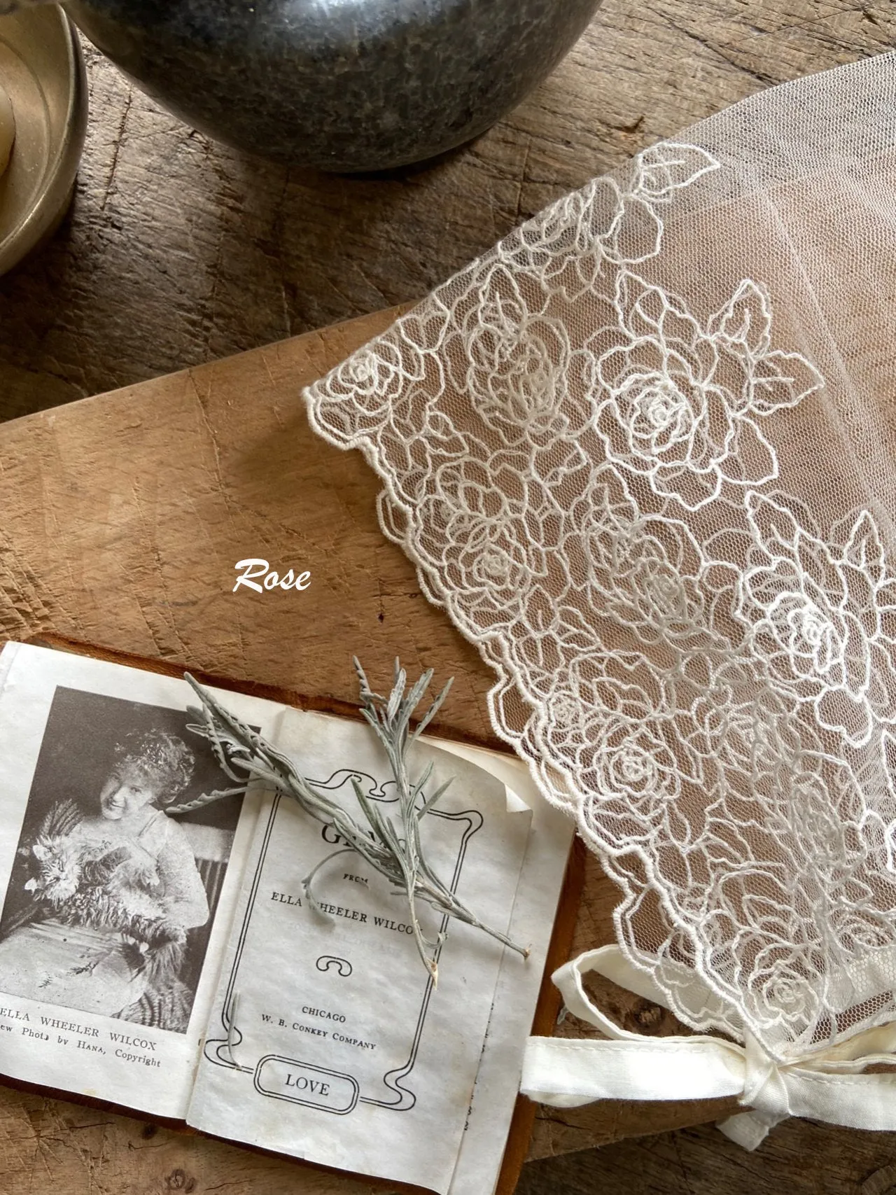 Whisper Lace Bonnets - Rose