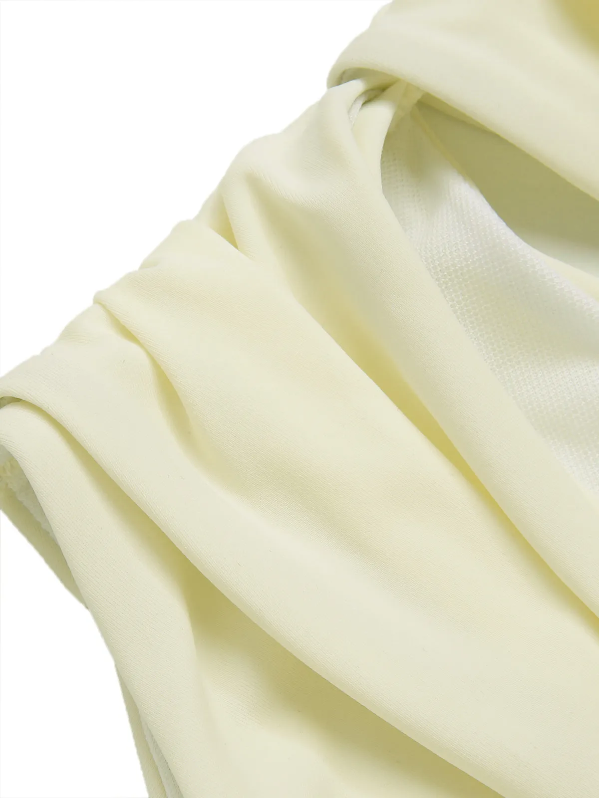 White 1930S 3D Flowers Hollow Bandeau Swimsuit