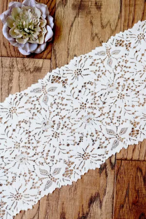 White 7.5" Wide Stretch Lace