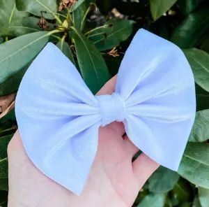 White Velvet Fabric Bow Headband | Hair Clip