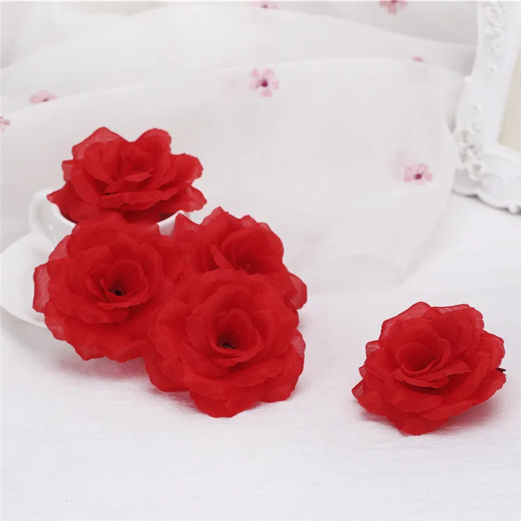 Wholesale Silk Flower Heads Artificial Roses 3 inch 100 Flowers For Flower Ball DIY