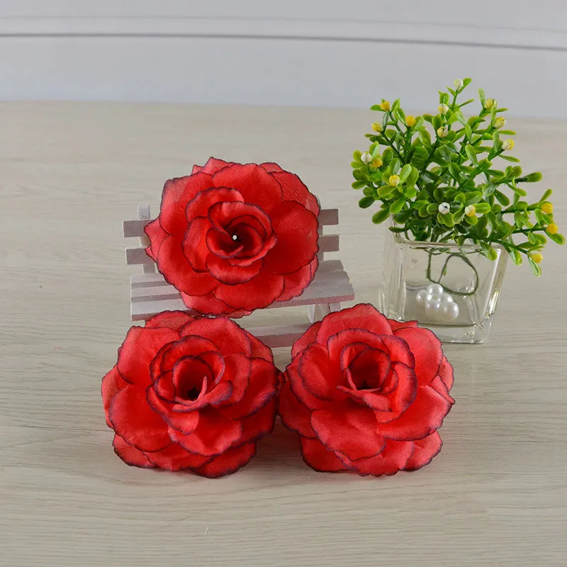 Wholesale Silk Flower Heads Artificial Roses 3 inch 100 Flowers For Flower Ball DIY