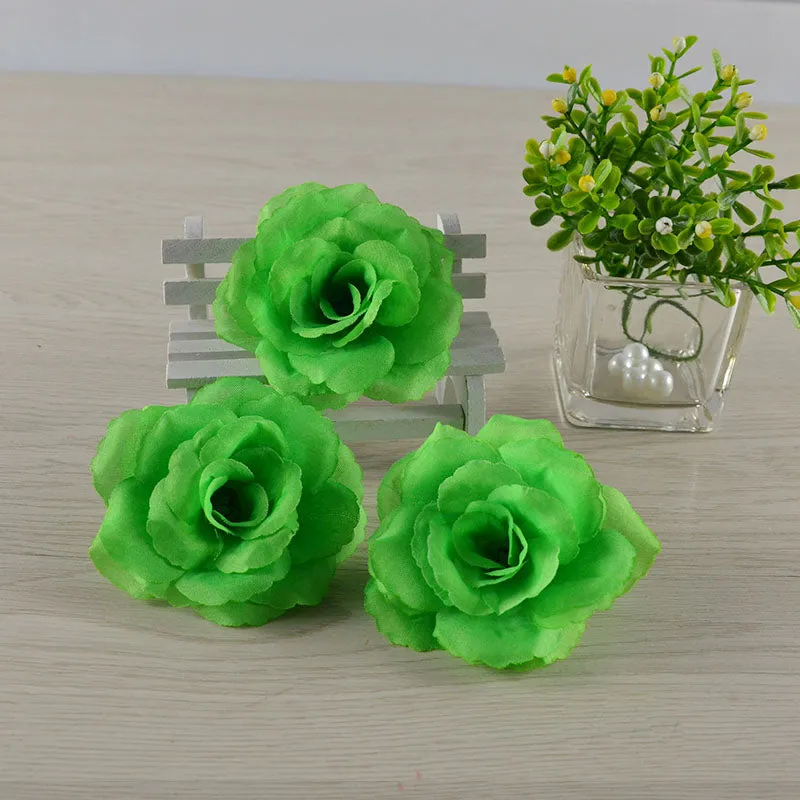 Wholesale Silk Flower Heads Artificial Roses 3 inch 100 Flowers For Flower Ball DIY