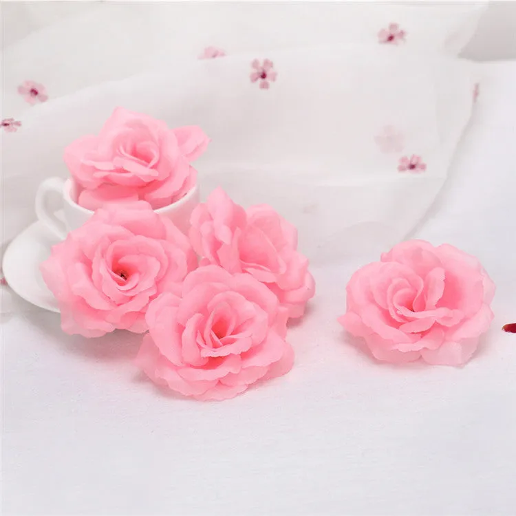 Wholesale Silk Flower Heads Artificial Roses 3 inch 100 Flowers For Flower Ball DIY