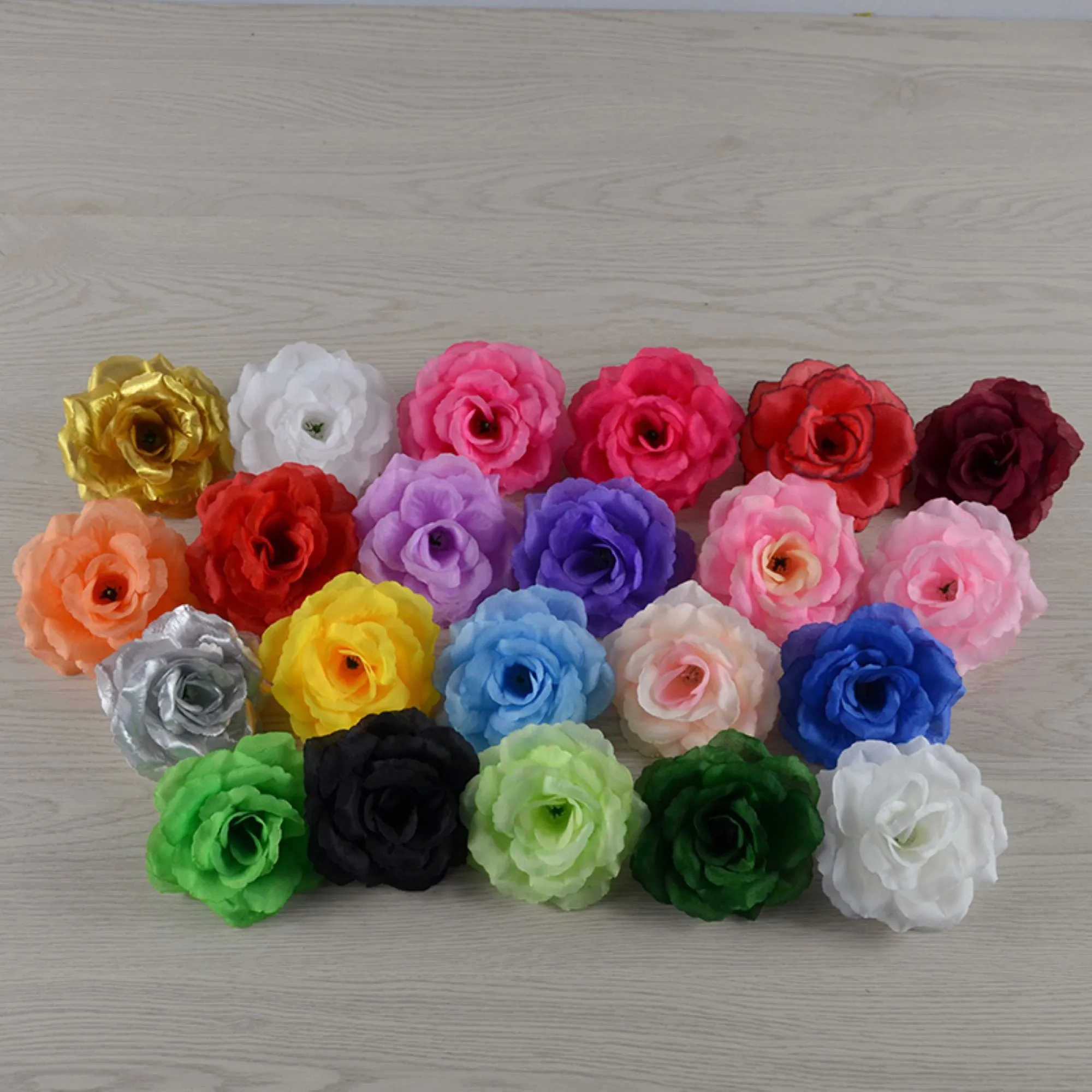 Wholesale Silk Flower Heads Artificial Roses 3 inch 100 Flowers For Flower Ball DIY