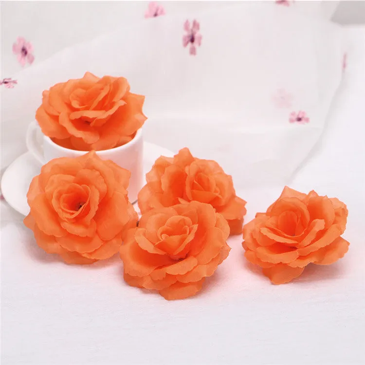 Wholesale Silk Flower Heads Artificial Roses 3 inch 100 Flowers For Flower Ball DIY