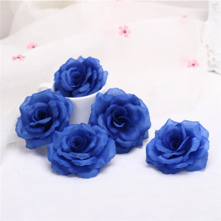 Wholesale Silk Flower Heads Artificial Roses 3 inch 100 Flowers For Flower Ball DIY
