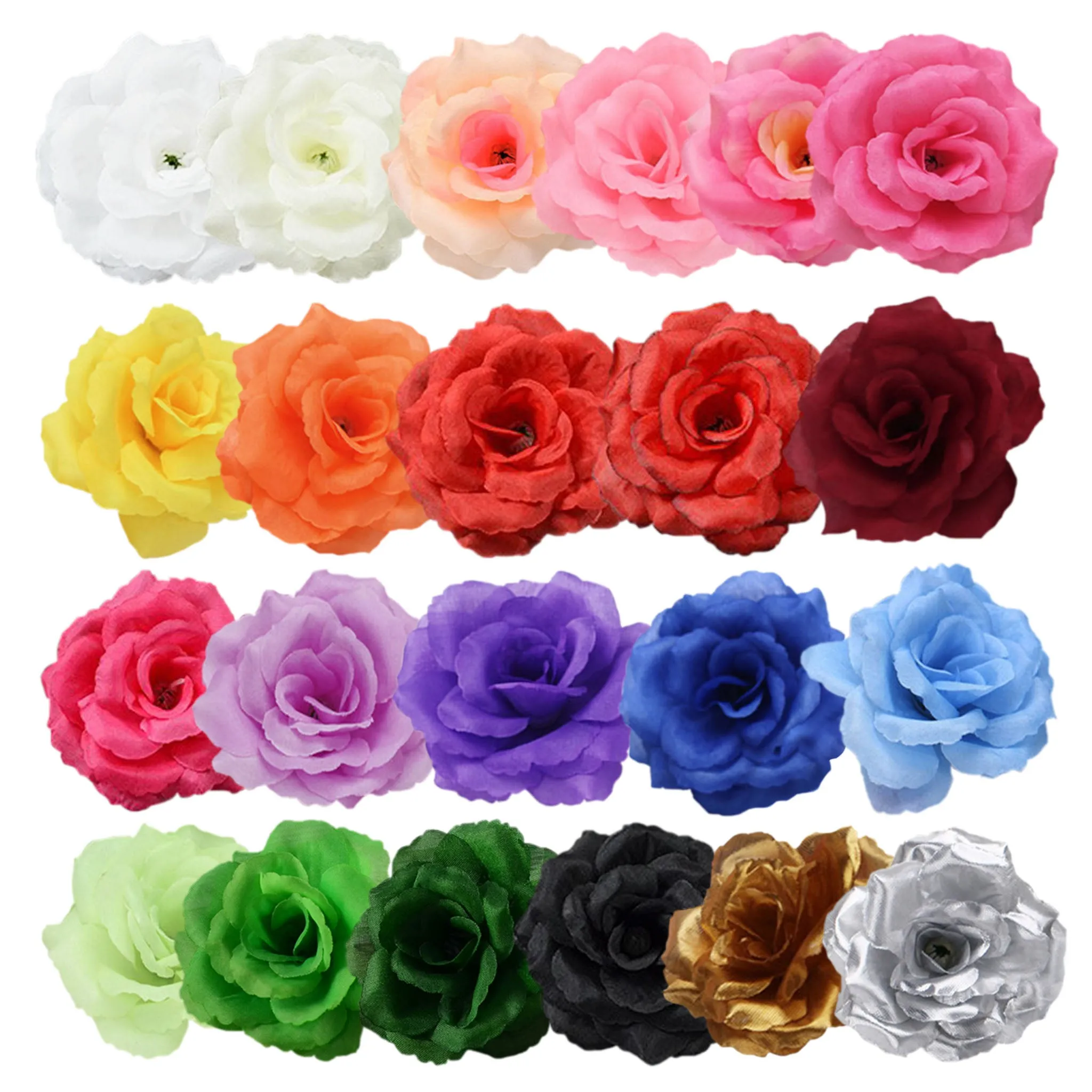 Wholesale Silk Flower Heads Artificial Roses 3 inch 100 Flowers For Flower Ball DIY