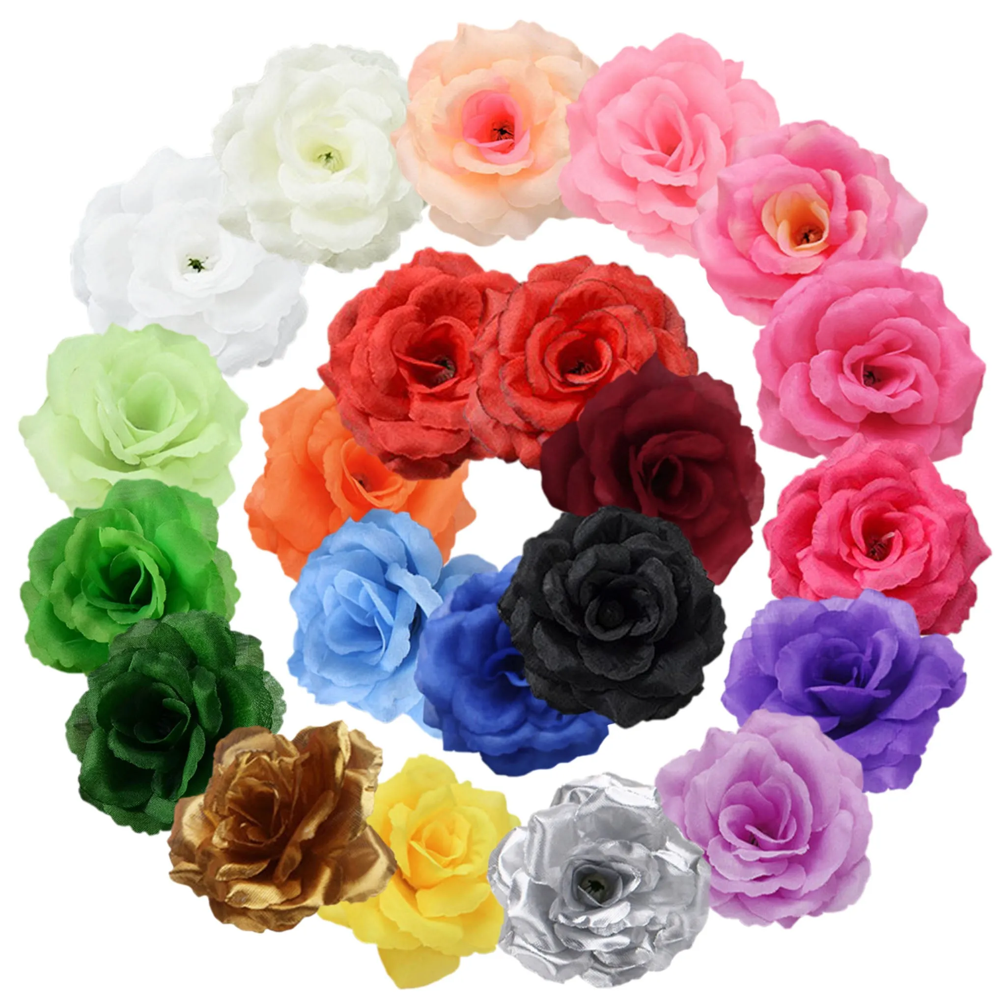 Wholesale Silk Flower Heads Artificial Roses 3 inch 100 Flowers For Flower Ball DIY