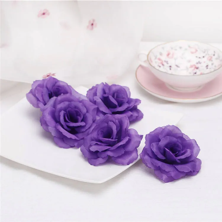Wholesale Silk Flower Heads Artificial Roses 3 inch 100 Flowers For Flower Ball DIY