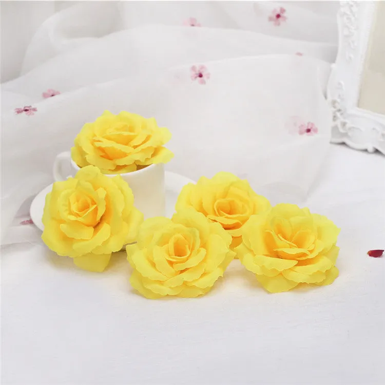 Wholesale Silk Flower Heads Artificial Roses 3 inch 100 Flowers For Flower Ball DIY
