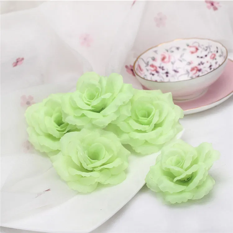 Wholesale Silk Flower Heads Artificial Roses 3 inch 100 Flowers For Flower Ball DIY