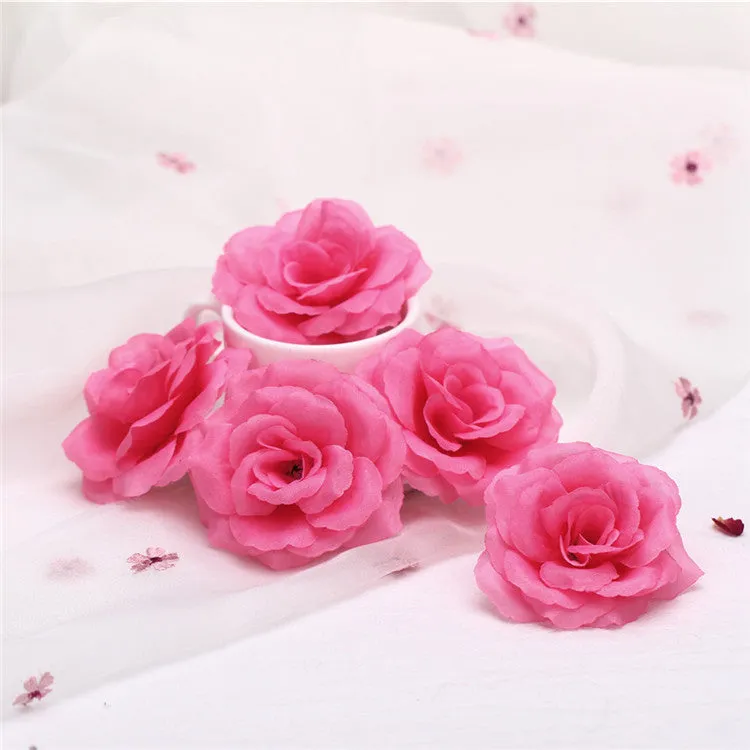 Wholesale Silk Flower Heads Artificial Roses 3 inch 100 Flowers For Flower Ball DIY
