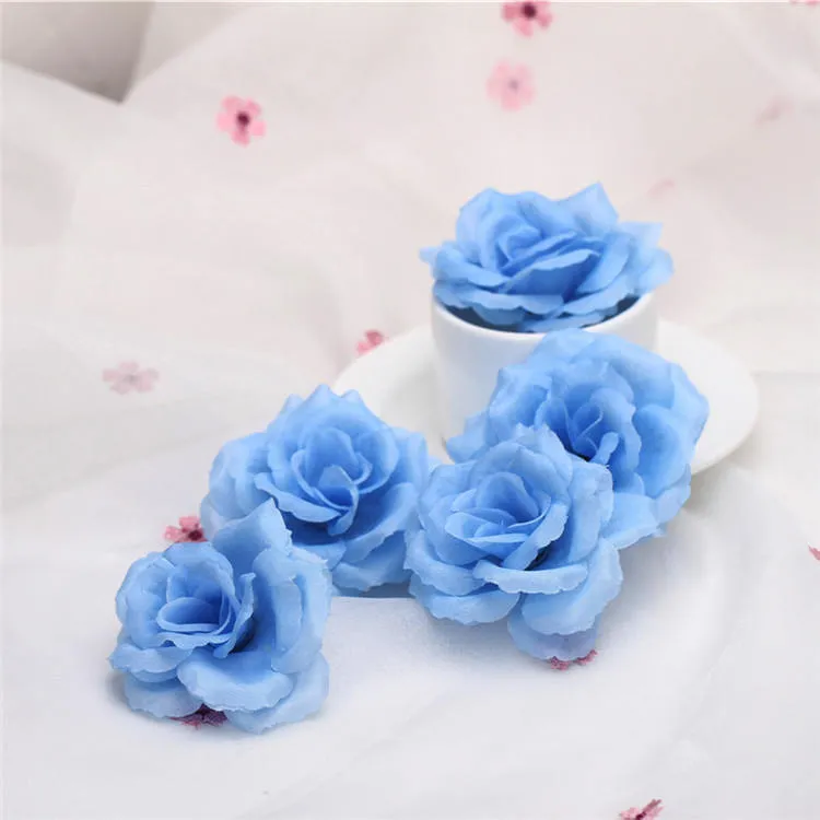 Wholesale Silk Flower Heads Artificial Roses 3 inch 100 Flowers For Flower Ball DIY