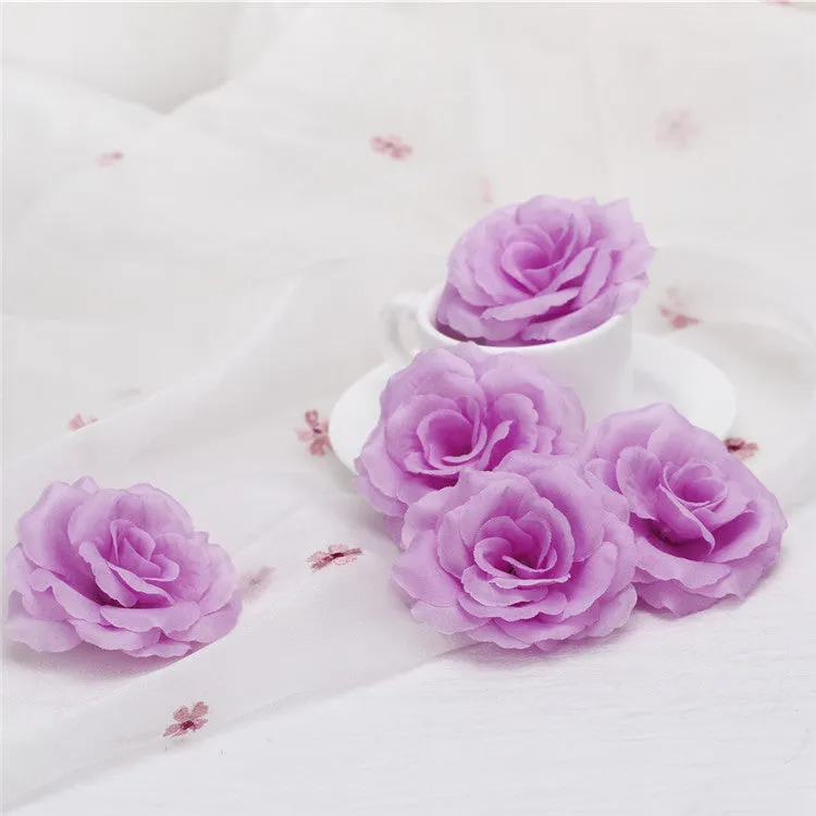 Wholesale Silk Flower Heads Artificial Roses 3 inch 100 Flowers For Flower Ball DIY