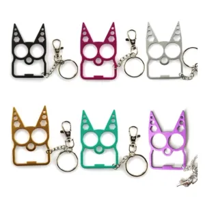 Wholesale Tiger Ears Self Defense Knuckles Keychain
