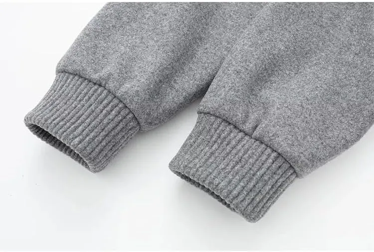 Women Bomber Jackets Faux Wool Blends Covered Button Autumn Coat