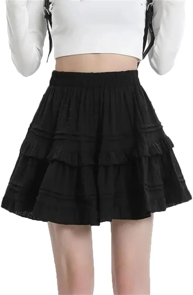 Women High-Waisted Mini Skirt Cropped A- Line Casual Pleated Skirts