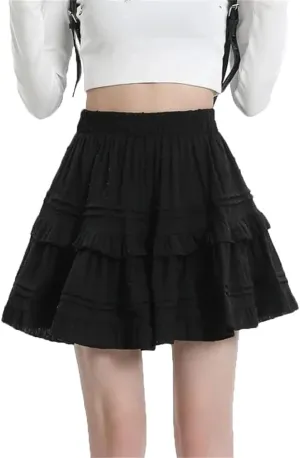 Women High-Waisted Mini Skirt Cropped A- Line Casual Pleated Skirts