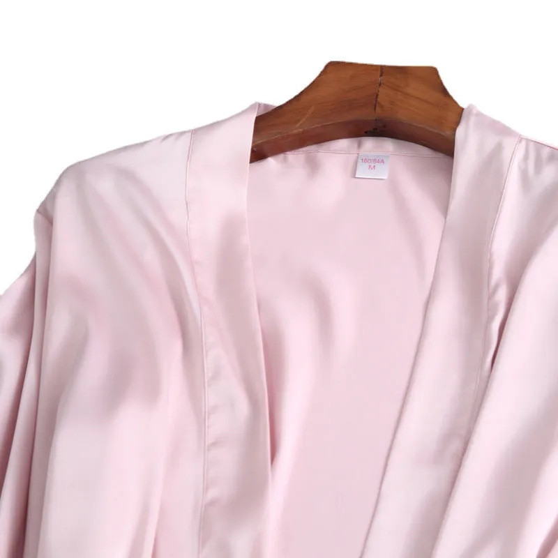 Women Ice Silk Pajamas 4-Piece Set with Chest Pad A041213