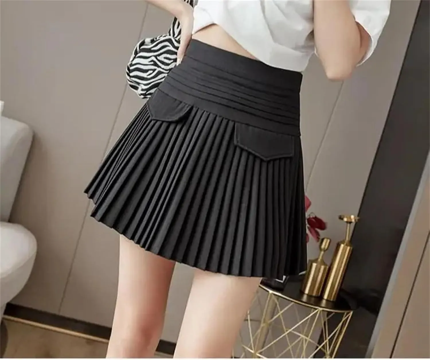 Women Knitted Skirt Pleated Skirts Sexy Casual Slim Women Mini Skirt