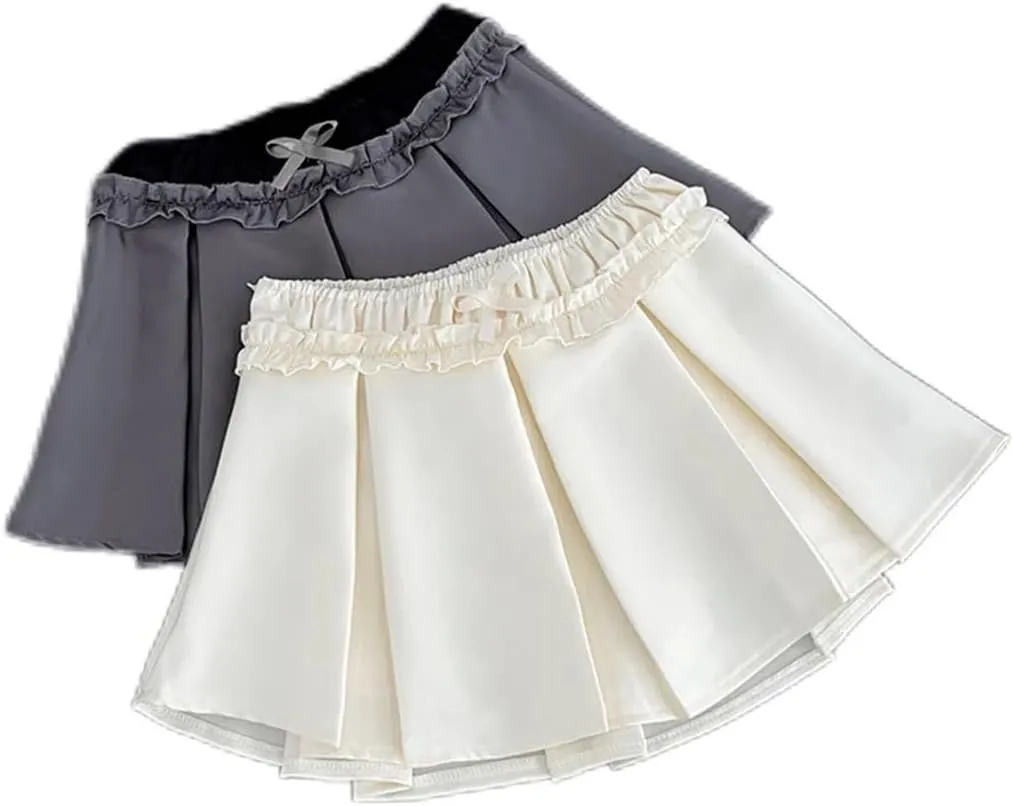 Women Lightweight Vintage A-Line Pleated Skirts Basic Casual Mini Skirt