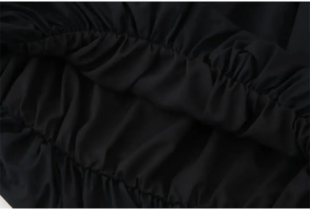 Women Mini Skirts Solid Ball Gown A-Line Pleated High Waist Y2k Classic Mini Skirts