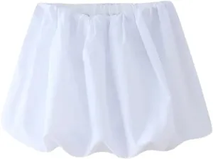 Women Mini Skirts Solid Ball Gown A-Line Pleated High Waist Y2k Classic Mini Skirts