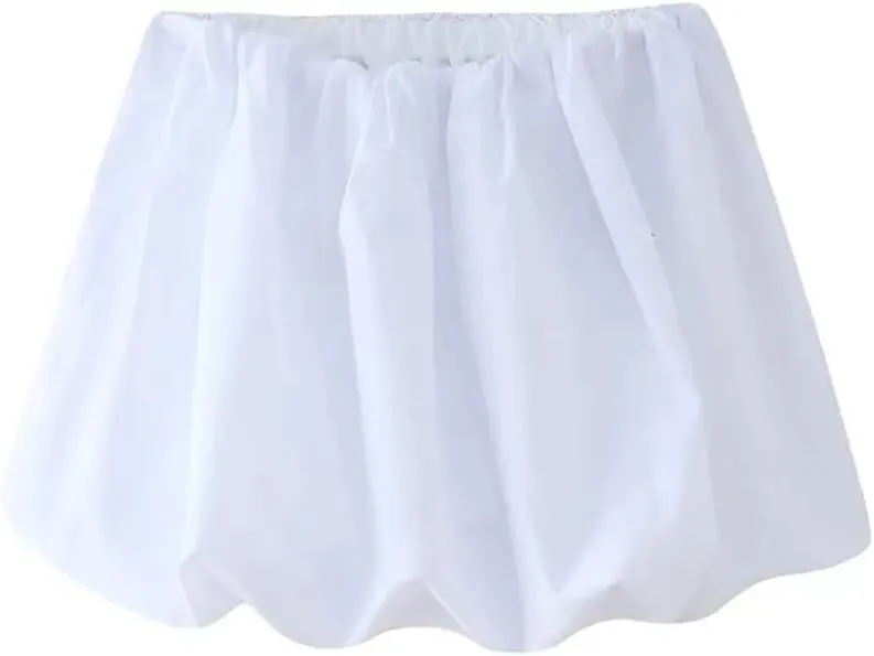 Women Mini Skirts Solid Ball Gown A-Line Pleated High Waist Y2k Classic Mini Skirts