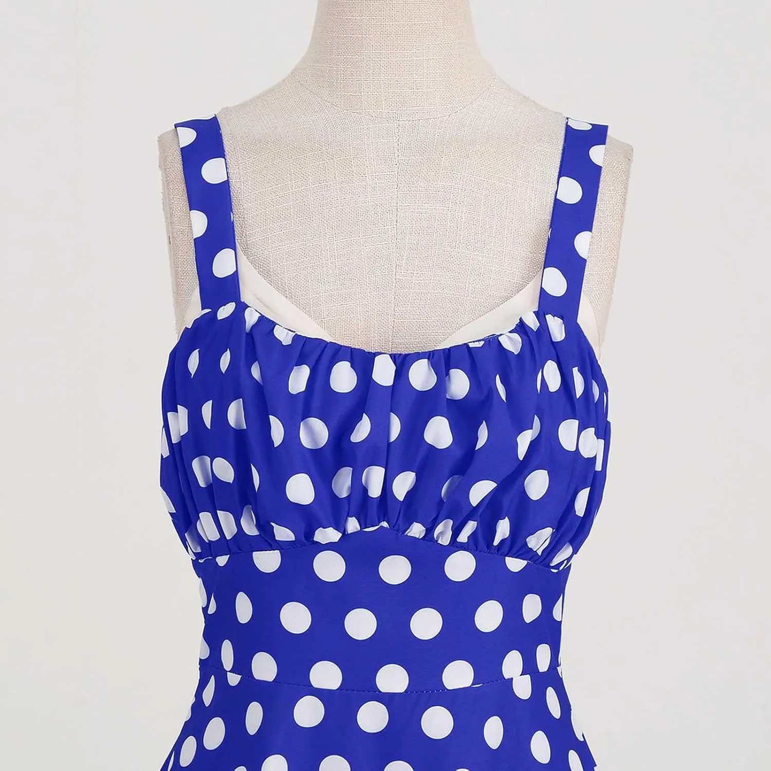 Women Vintage Sleeveless Solid Floral Ruched Summer Cute A-Line Flowy Swing Midi Dress Beach Dresses