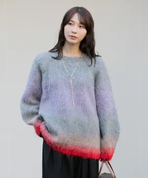 【WOMEN】シャギーグラデーションニットプルオーバー