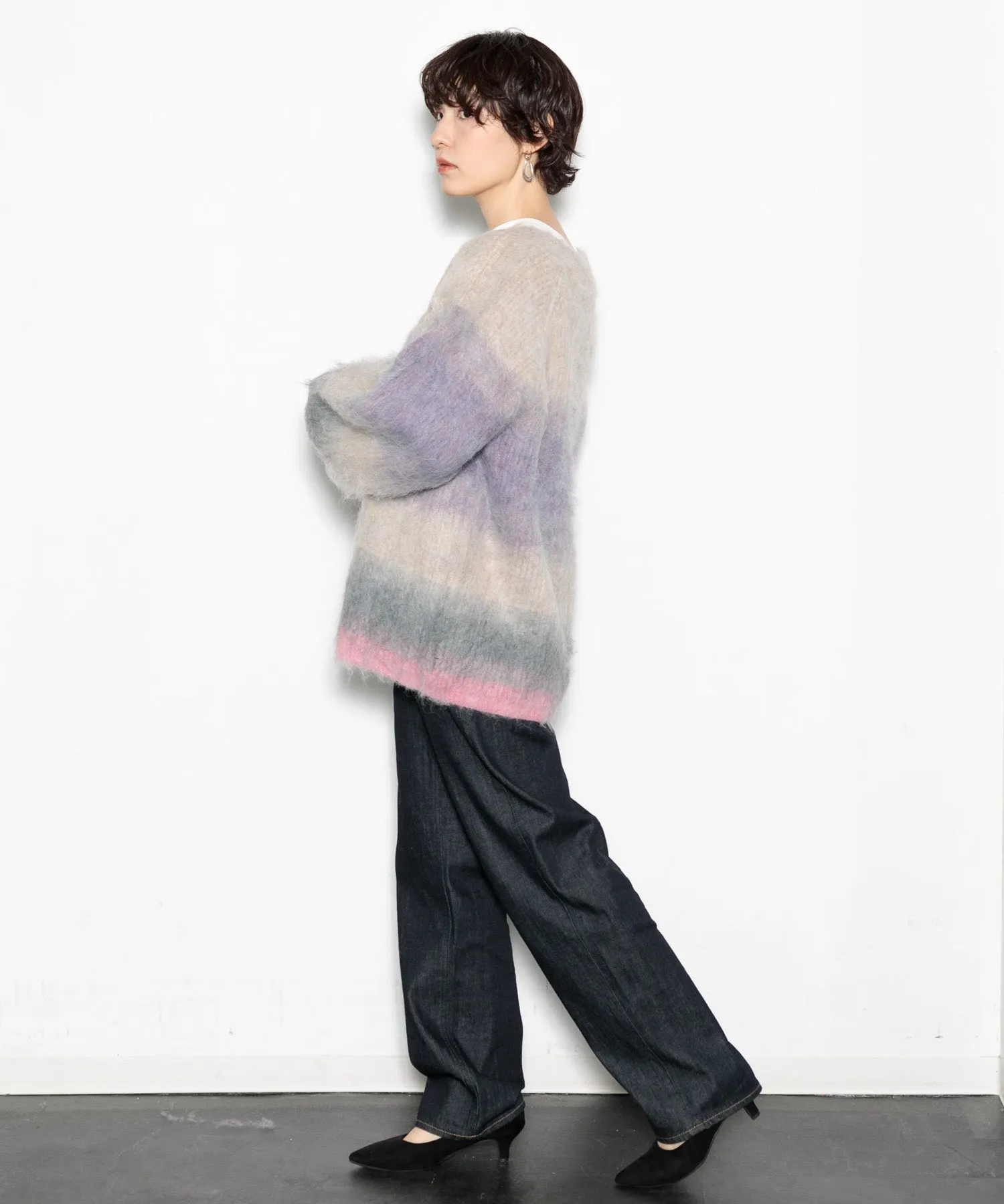 【WOMEN】シャギーグラデーションニットプルオーバー