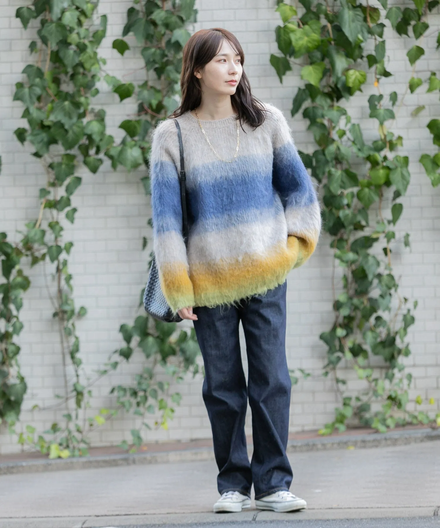 【WOMEN】シャギーグラデーションニットプルオーバー