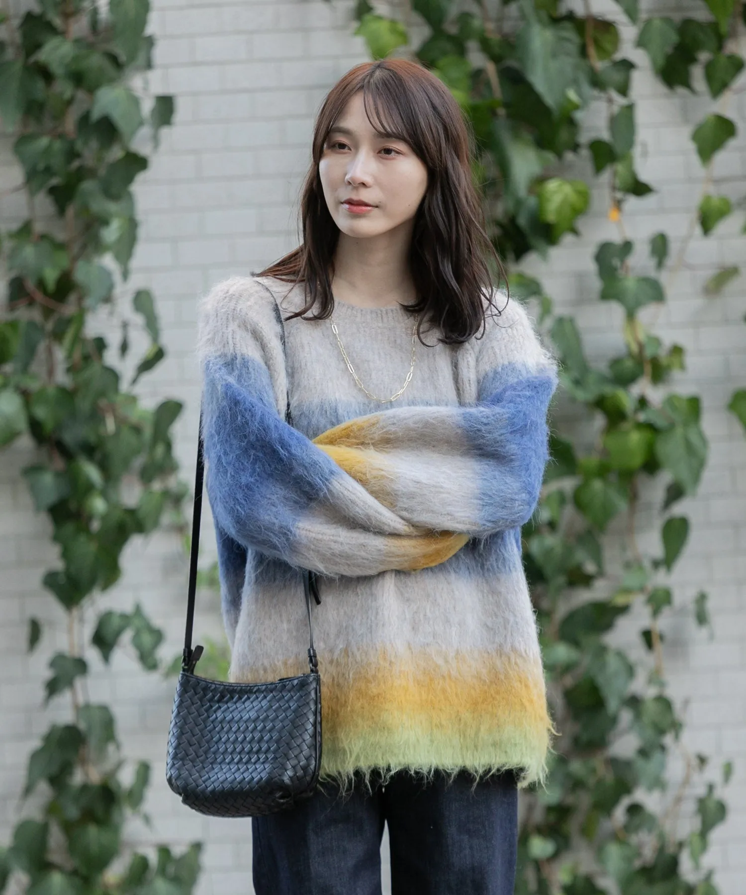【WOMEN】シャギーグラデーションニットプルオーバー