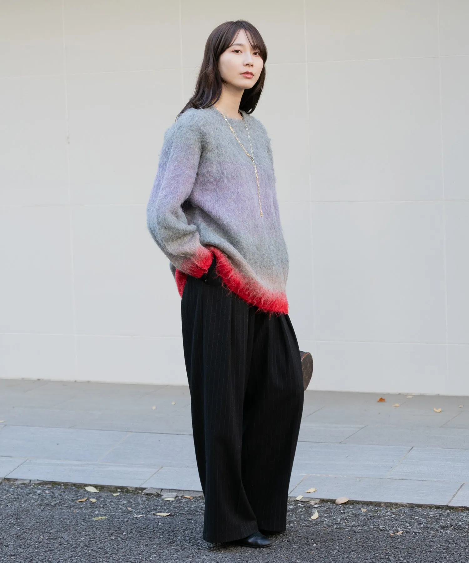 【WOMEN】シャギーグラデーションニットプルオーバー