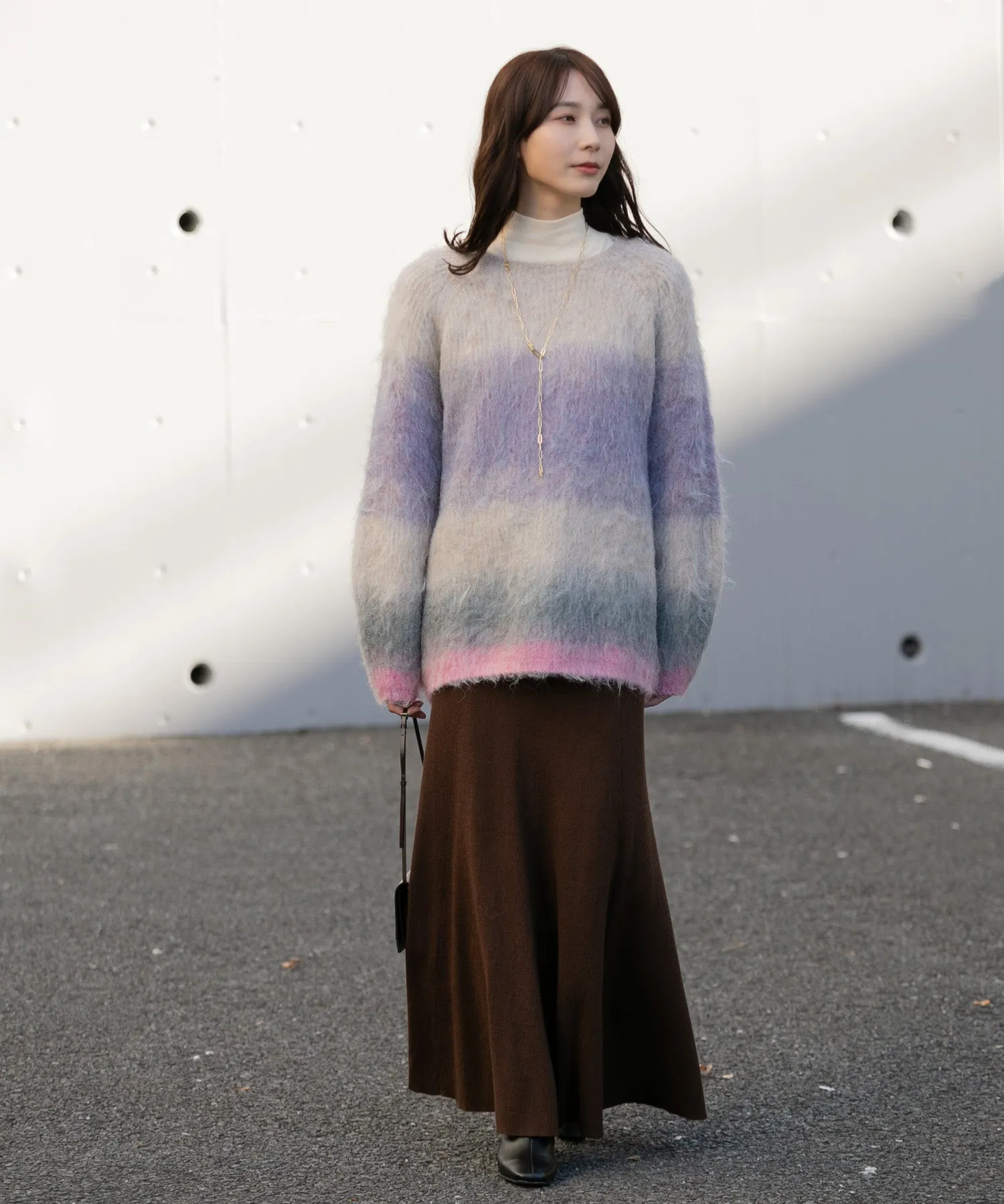 【WOMEN】シャギーグラデーションニットプルオーバー